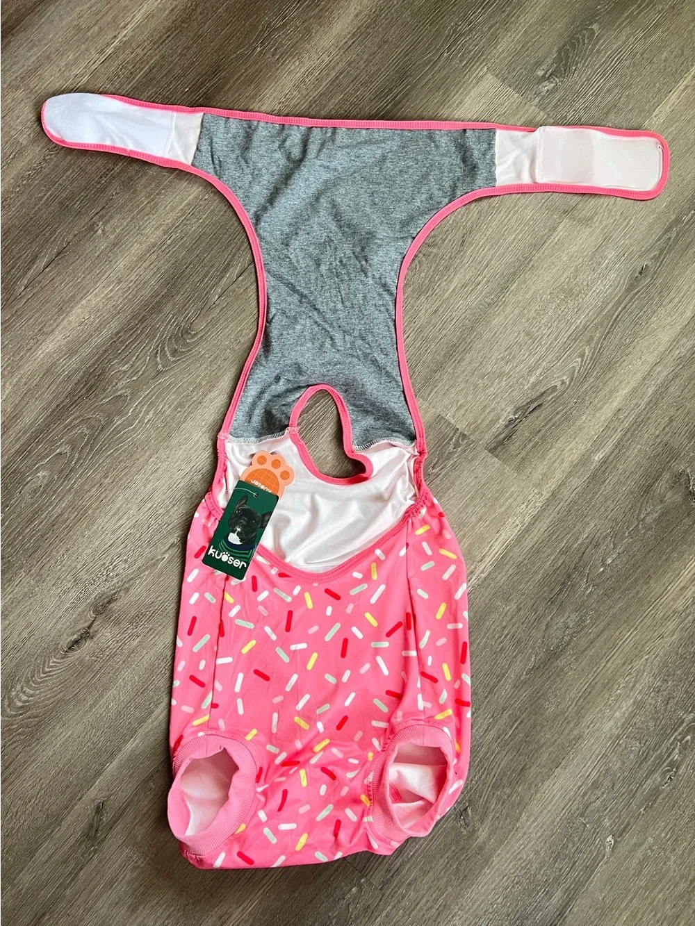 NWT Rainbow Sprinkles Dog One Piece Velcro Onesie Costume Outfit Large